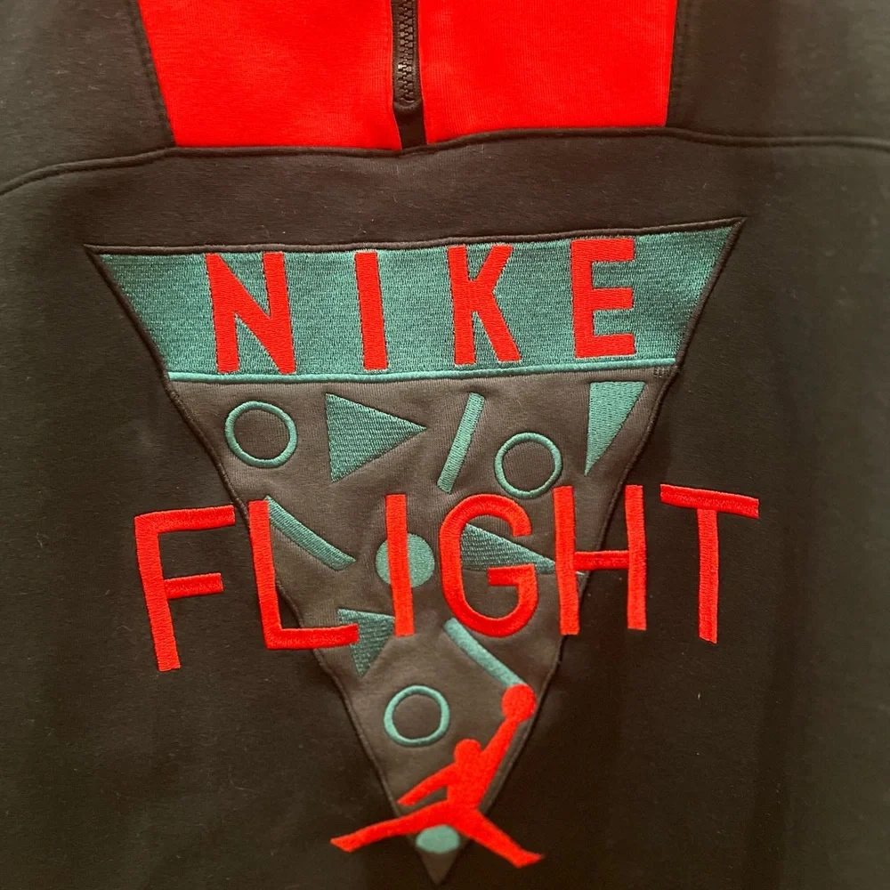 Jordan x Nina Chanel Abney Funnel Neck Top Sz M Nike Flight Red Black